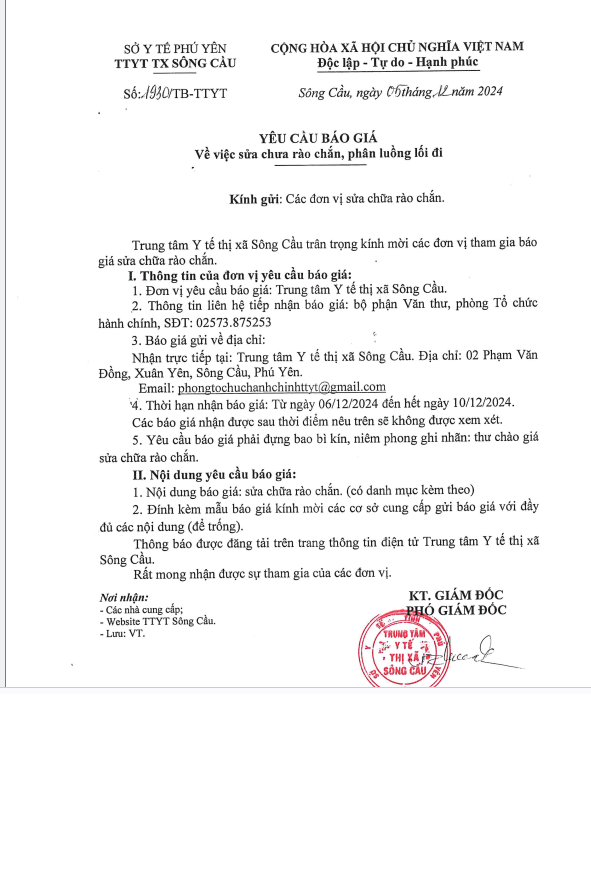 Báo giá sửa chữa rào chắn, phân luồn lối đi